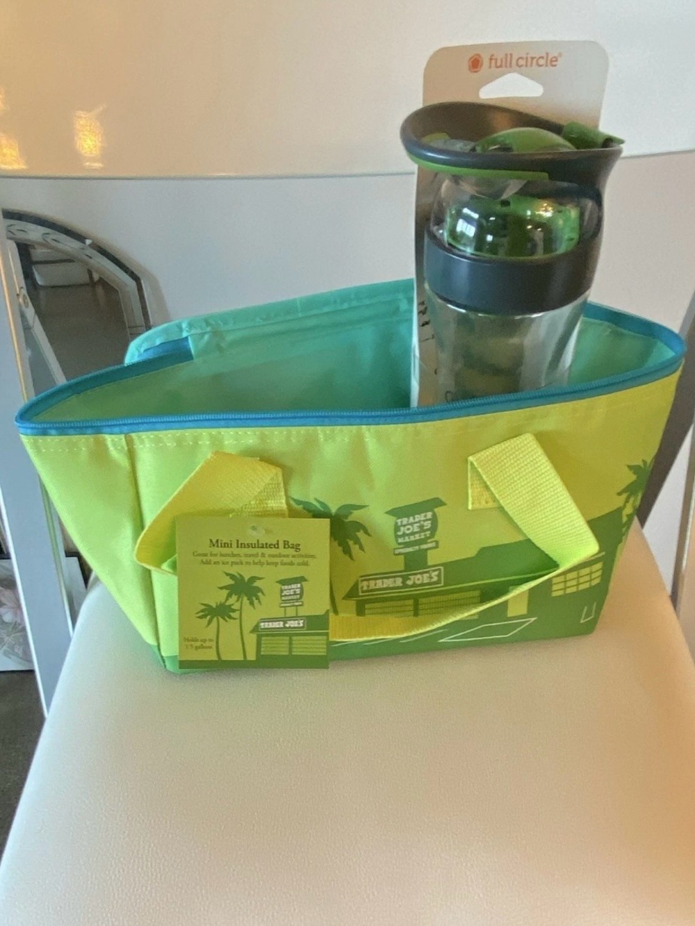 Trader Joe's Lime Green Insulated Mini Tote